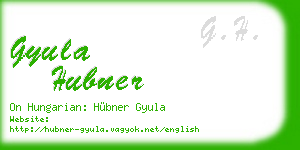 gyula hubner business card